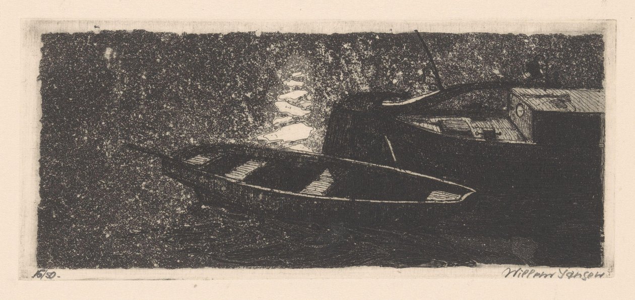 Perä ja soutuvene tekijältä Willem Jansen (graveur) (signed by artist)