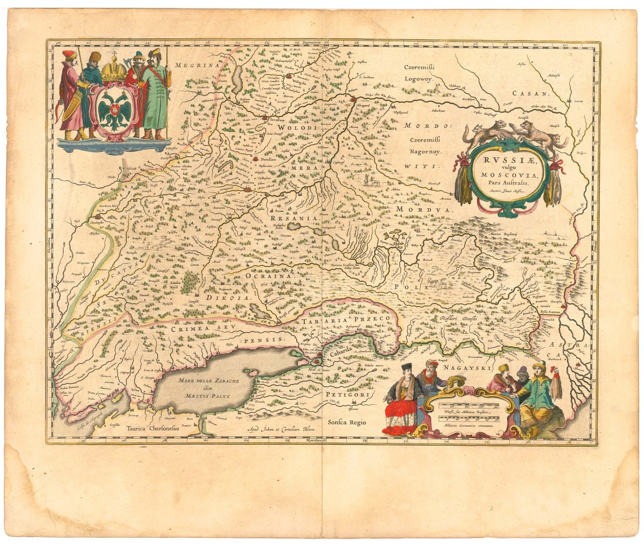 Venäjän kartta Lähde: Maailmankartta, 1645 tekijältä Willem Janszoon Blaeu