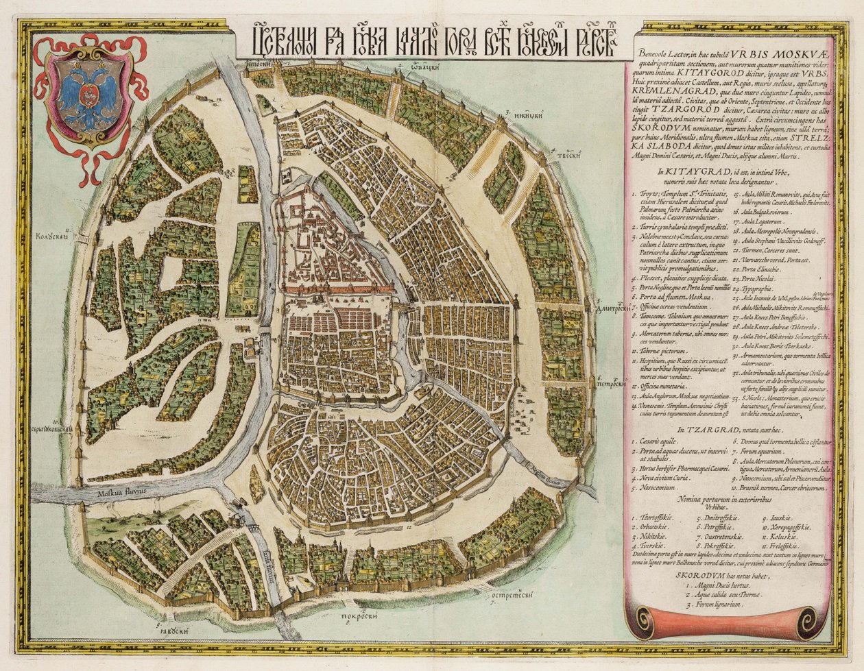 Moskovan Kremlin kartta 1500-luvulta Castellum Urbis Moskvae, 1662 tekijältä Willem Janszoon Blaeu