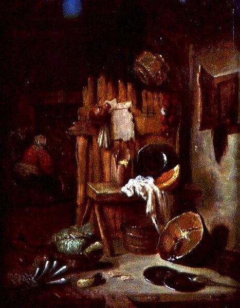 Keittiön sisustus (öljy kankaalle) tekijältä Willem Kalf