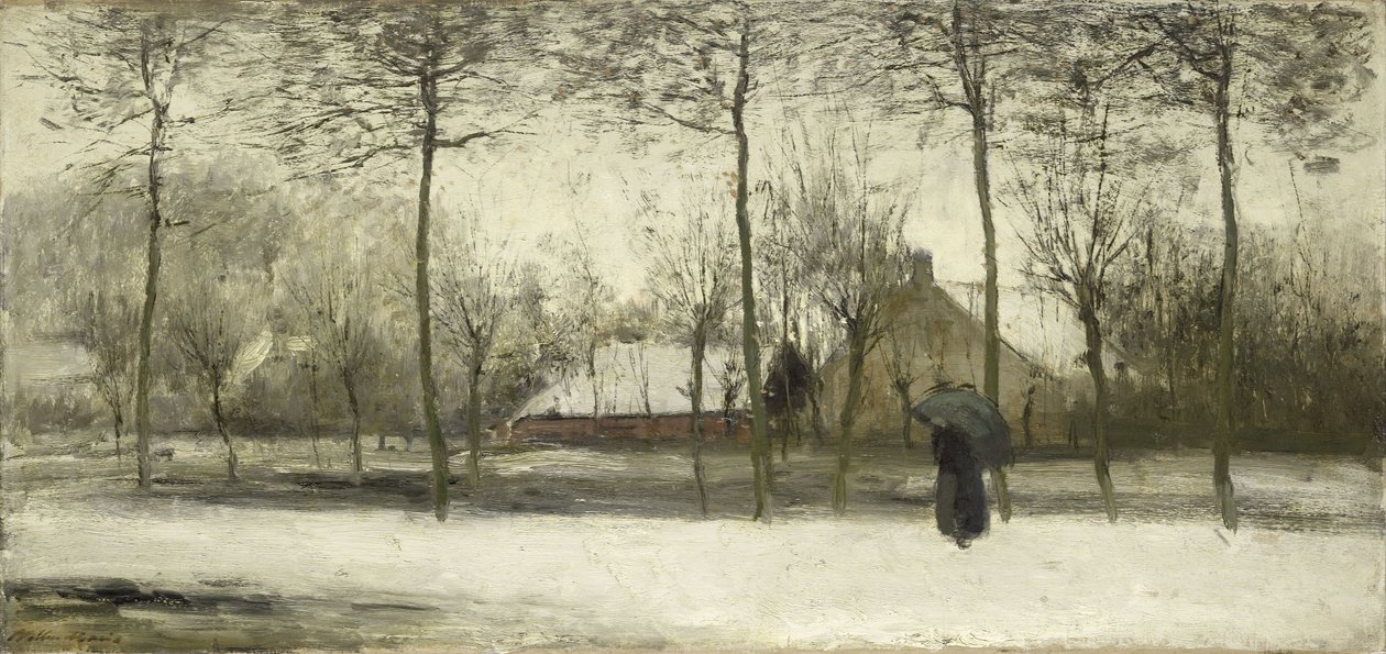 Talvimaisema, noin 1875 (öljy kankaalle) tekijältä Willem Maris