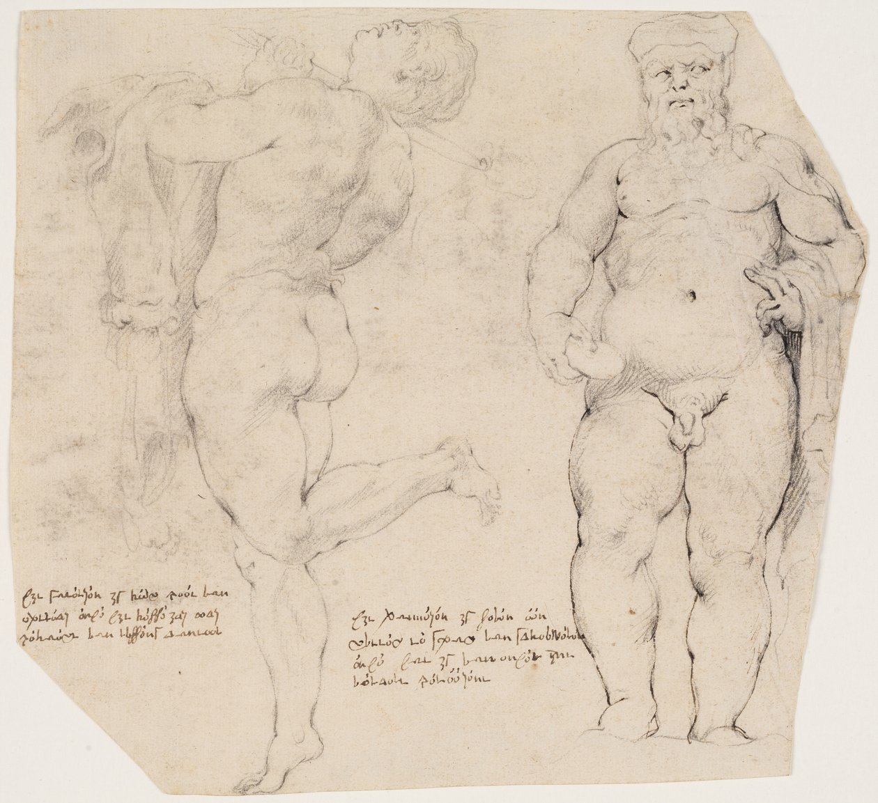 Tanssiva satyr ja seisova silenus tekijältä Willem Panneels