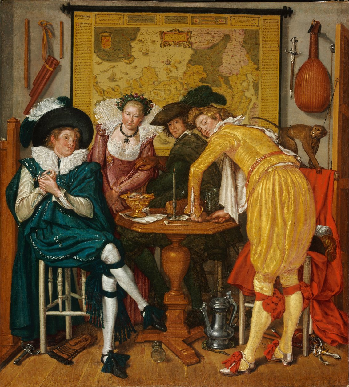 Hyvää seuraa - Buytewech, Willem Pietersz. (1591/92-1624) - 1620 - Öljy kankaalle - 72,6x65,4 - Kuvataidemuseo, Budapest tekijältä Willem Pietersz Buytewech