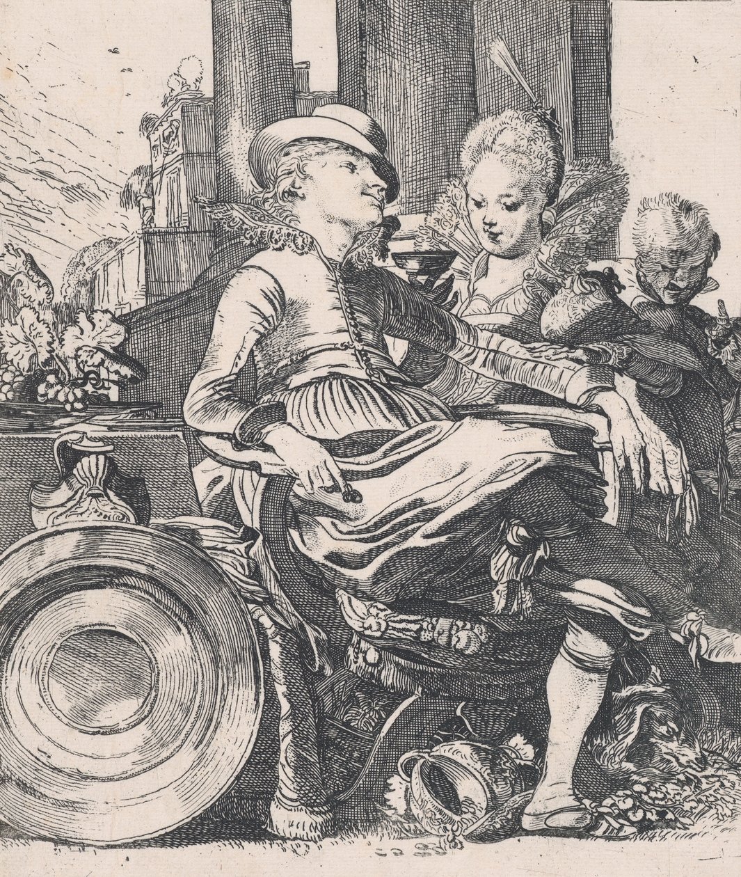 Rakastunut pariskunta: Lucelle ja Ascagnes, 1616. tekijältä Willem Pietersz. Buytewech