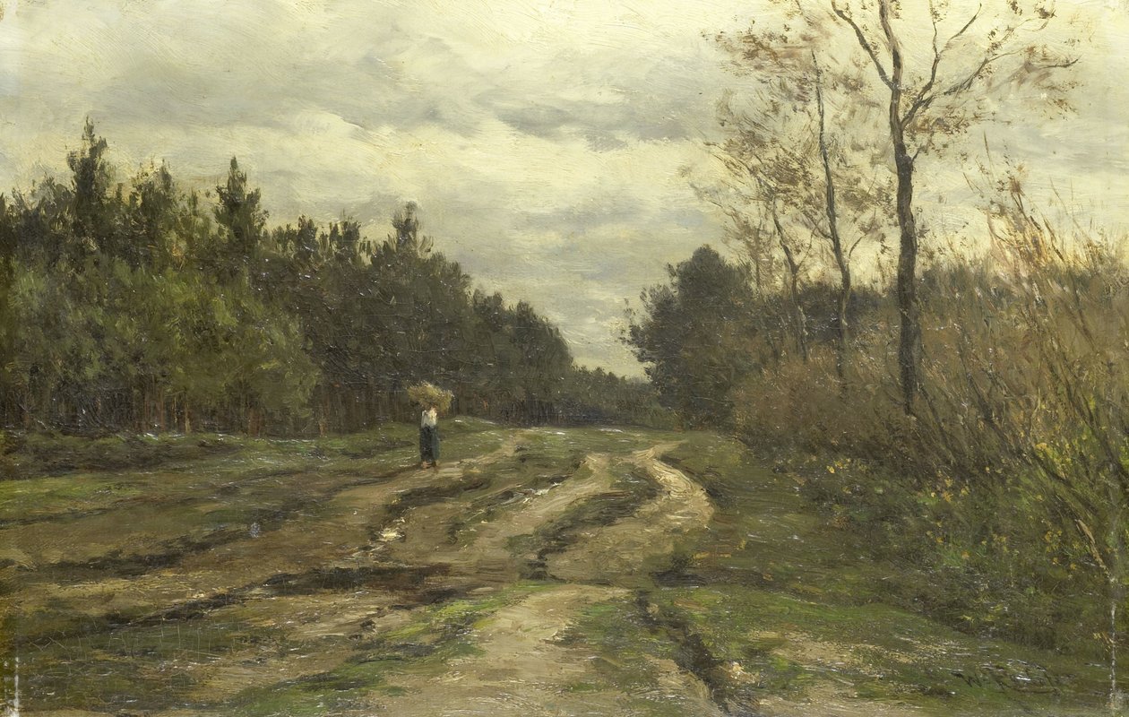 Country Road lähellä Larenia, (Pohjois-Hollannin maakunta) tekijältä Willem Roelofs (I)