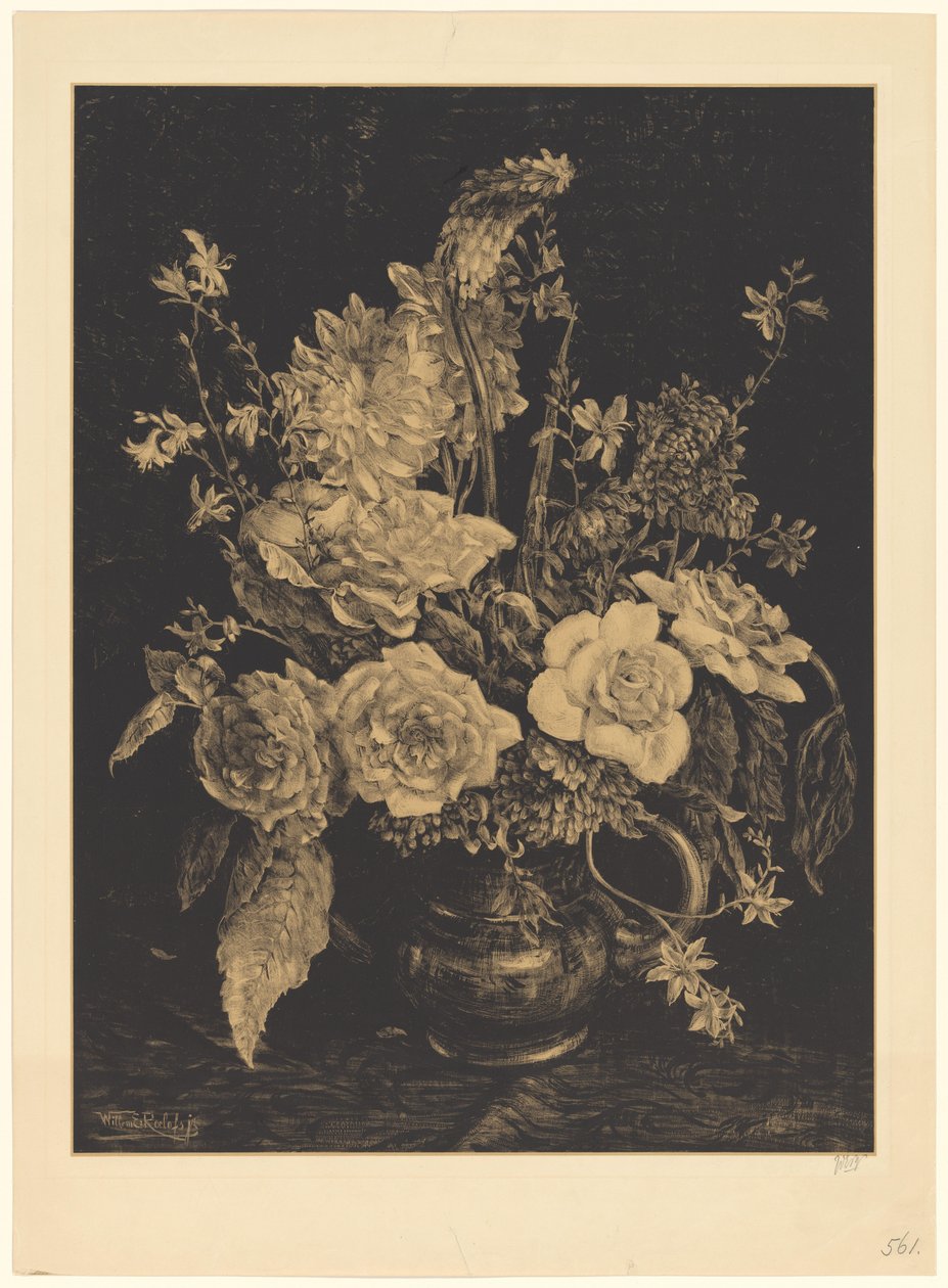 Flors en un acabat en gerro tekijältä Willem Roelofs (II) (signed by artist)