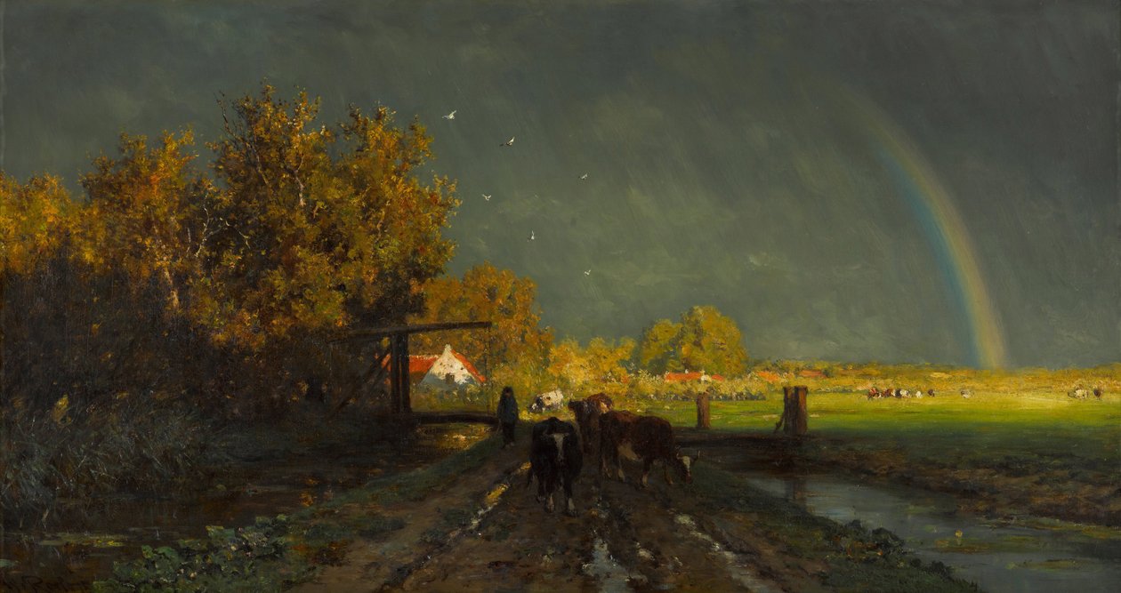 ""Arc en ciel"" (Sateenkaari) Peinture de Willem Roelofs (1822-1897) - 1875 - Öljy kankaalle Koko 96,2x147,7 cm Gemeentemuseum Haagi (La Haye) tekijältä Willem Roelofs