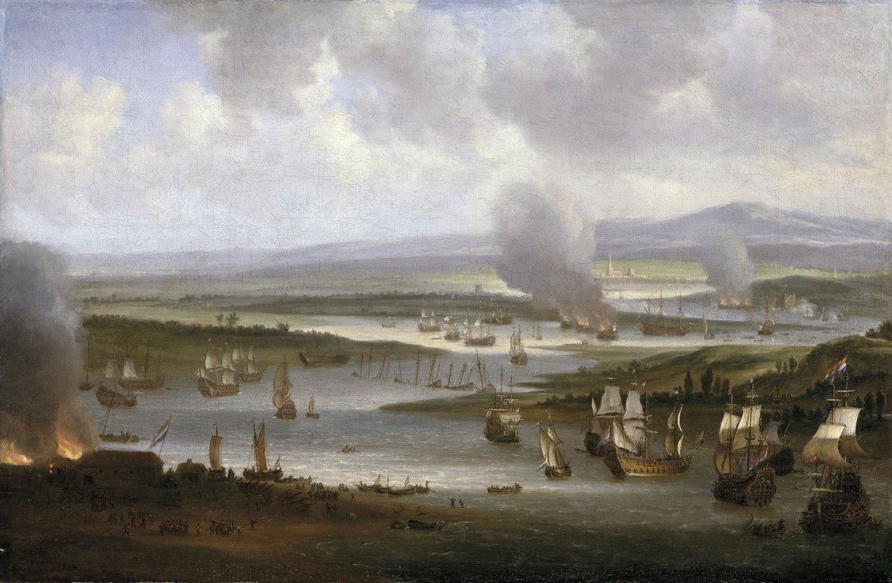 Hollantilaisia aluksia Medwaylla (Englanti), kesäkuu 1667. tekijältä Willem Schellinks