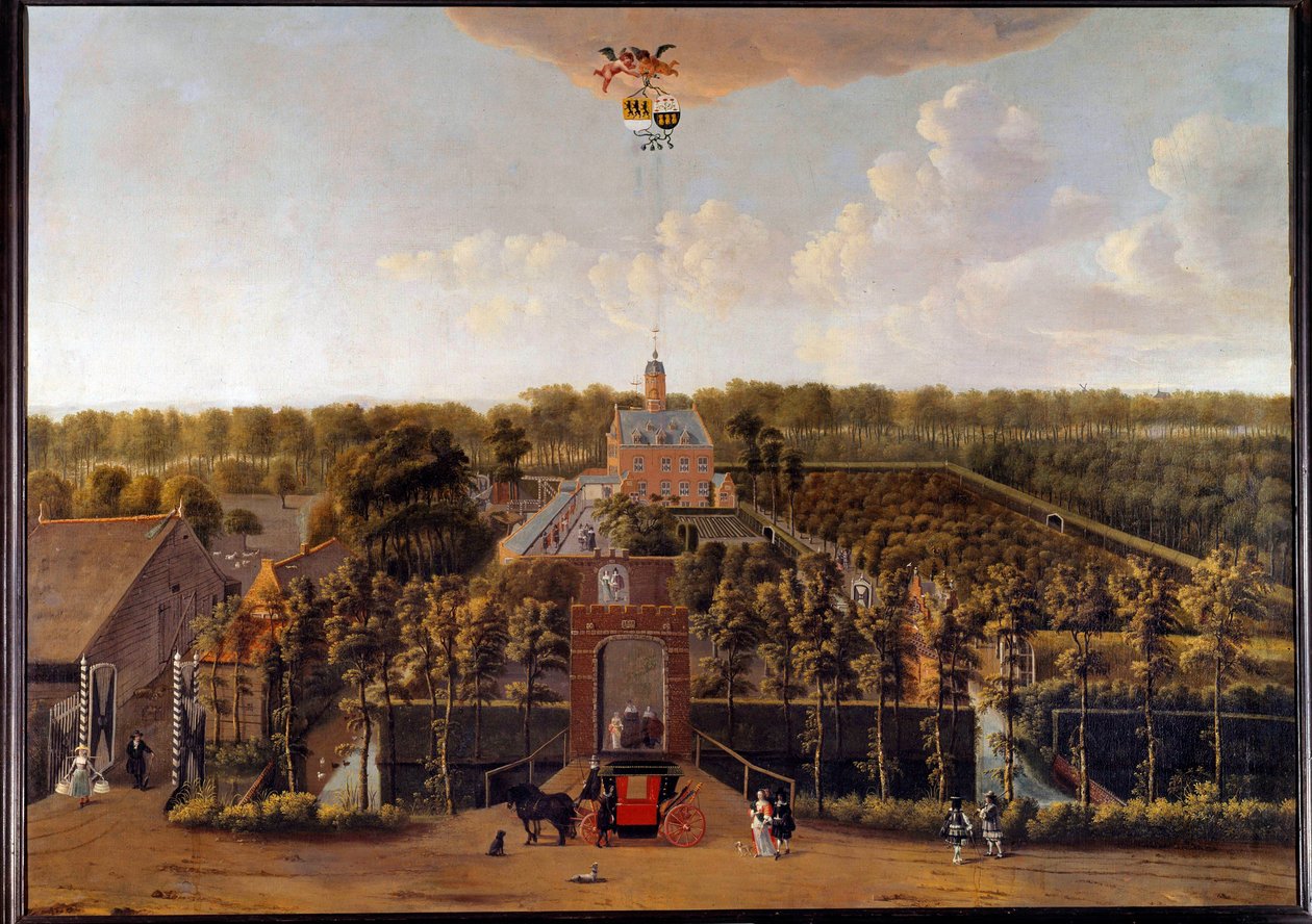 Näkymä Munnikenhofin kiinteistöön Zelandessa (Alankomaat) Willem Schellinksin (1627-1678) maalaus 1600-luvun Middelburgista. Zelandan museo tekijältä Willem Schellinks
