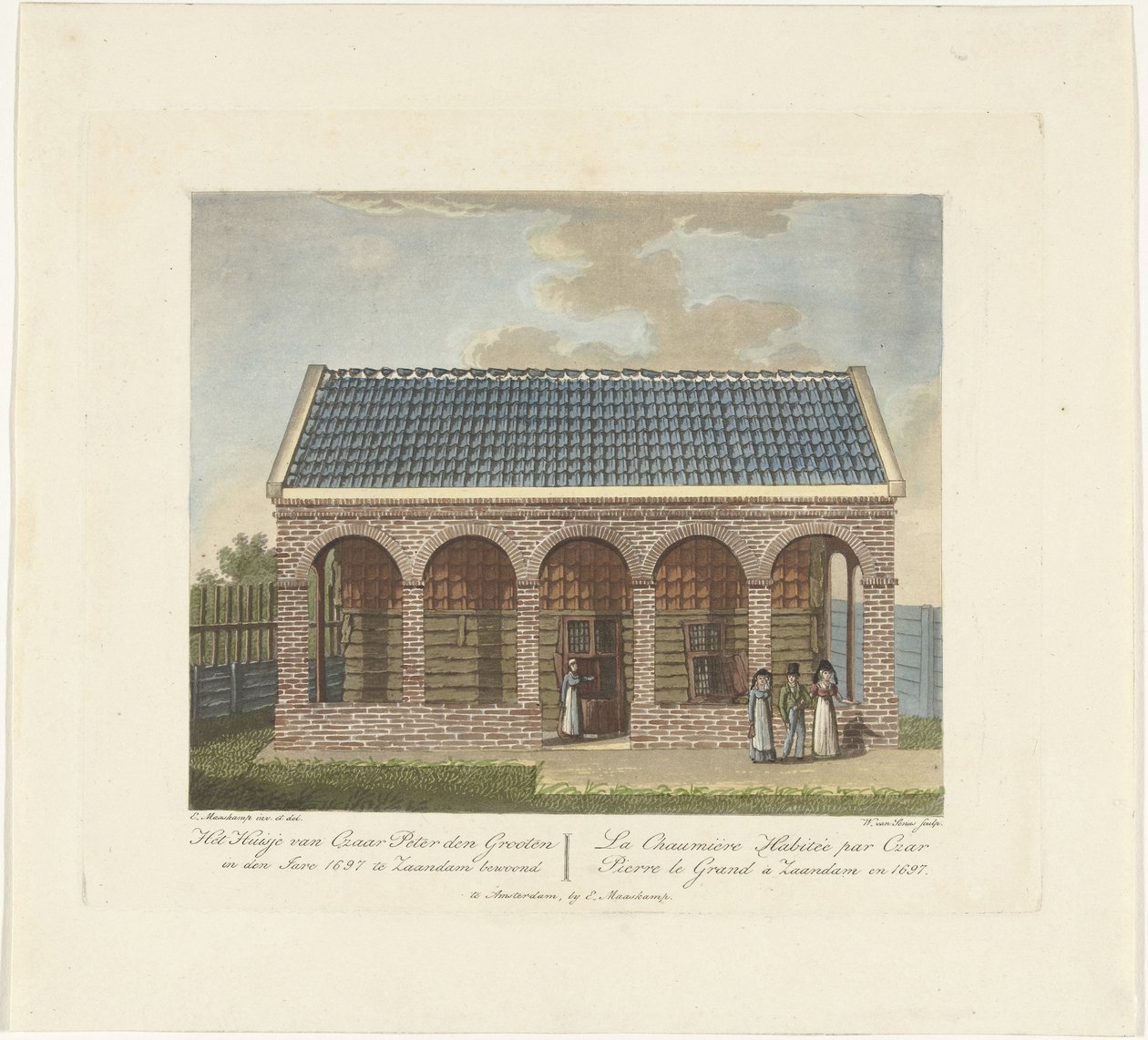Tsaari Pietarin talo Zaandamissa, 1697, noin 1825 tekijältä Willem Senus van
