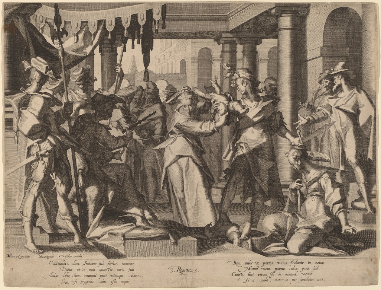 Salomon tuomio tekijältä Willem Swanenburgh after Joachim Anthonisz Wtewael