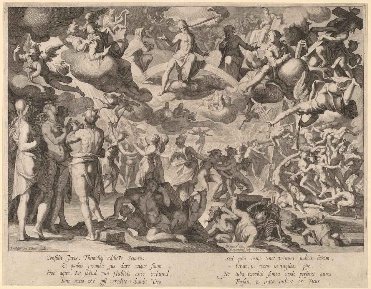 El judici final finlandès tekijältä Willem Swanenburgh, after Joachim Anthonisz Wtewael