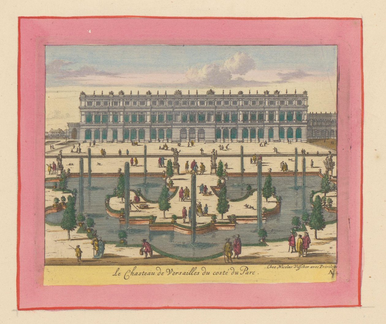 Ansicht des Palastes von Versailles von der Park- und Gartenseite tekijältä Willem Swidde