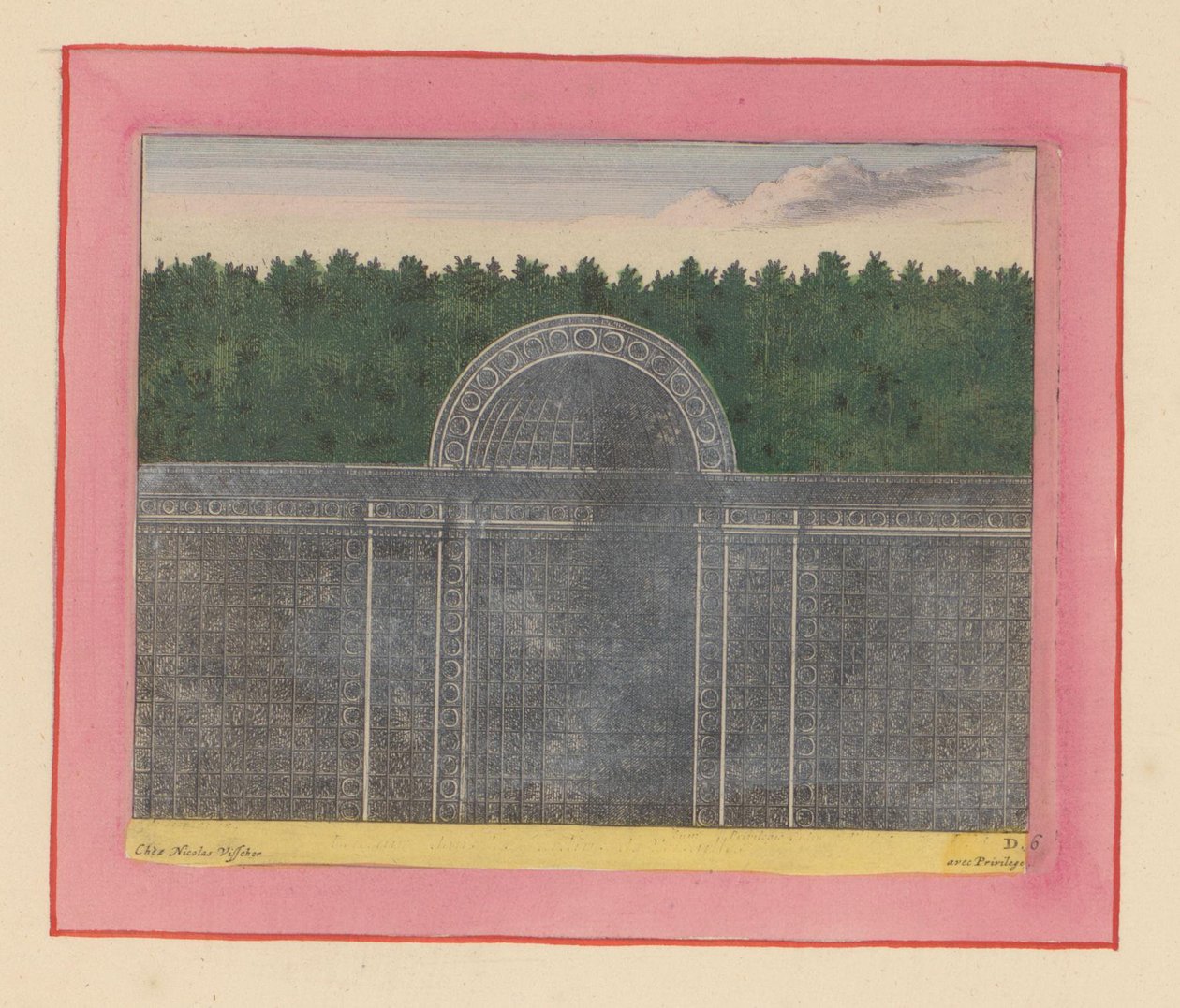 Laubengang mit halbrunder Nische für eine Hecke in den Gärten von Versailles tekijältä Willem Swidde