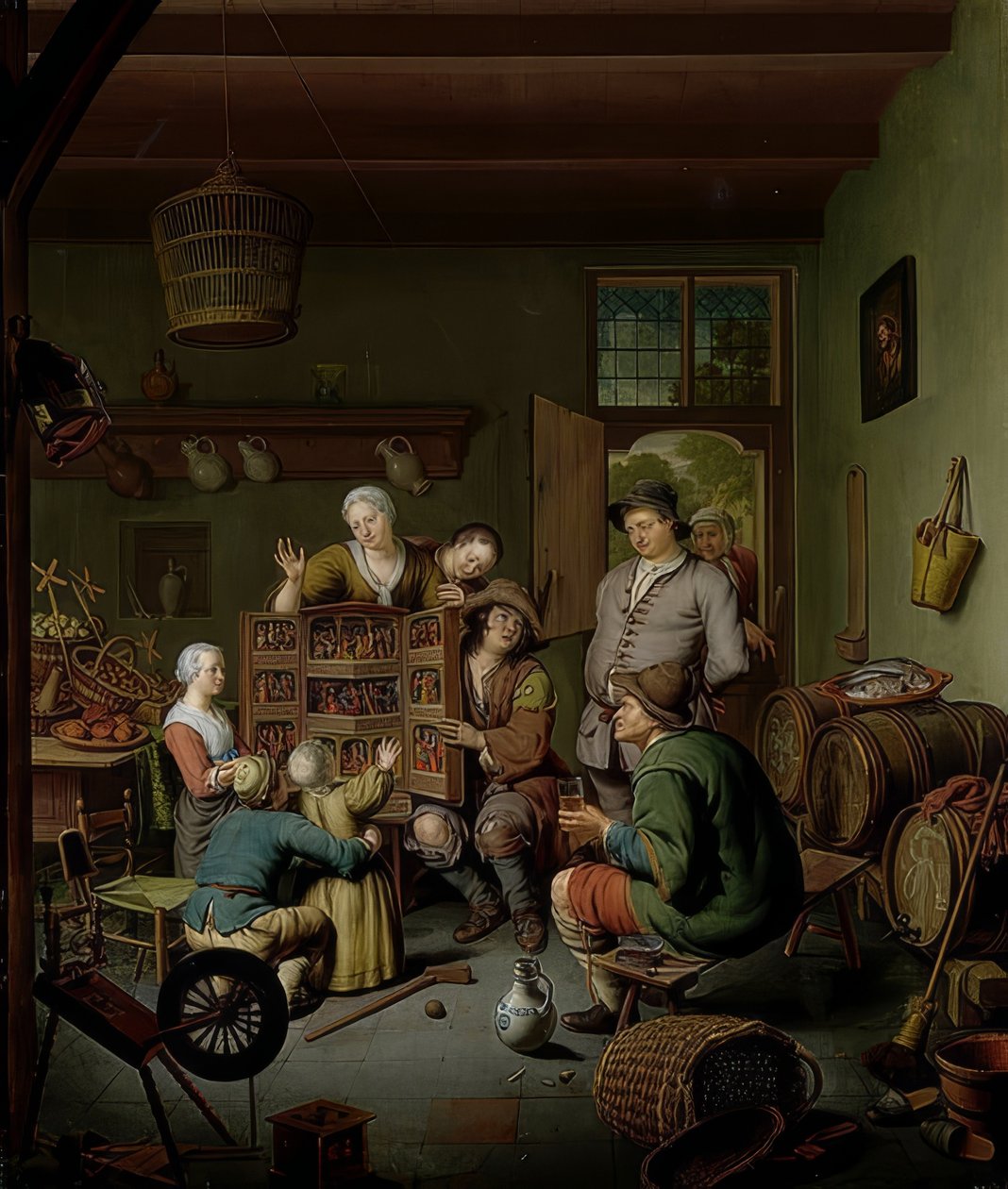 Harvinaisuuksien laatikko (? T Fraay Curieus). 1718 tekijältä Willem Van Mieris