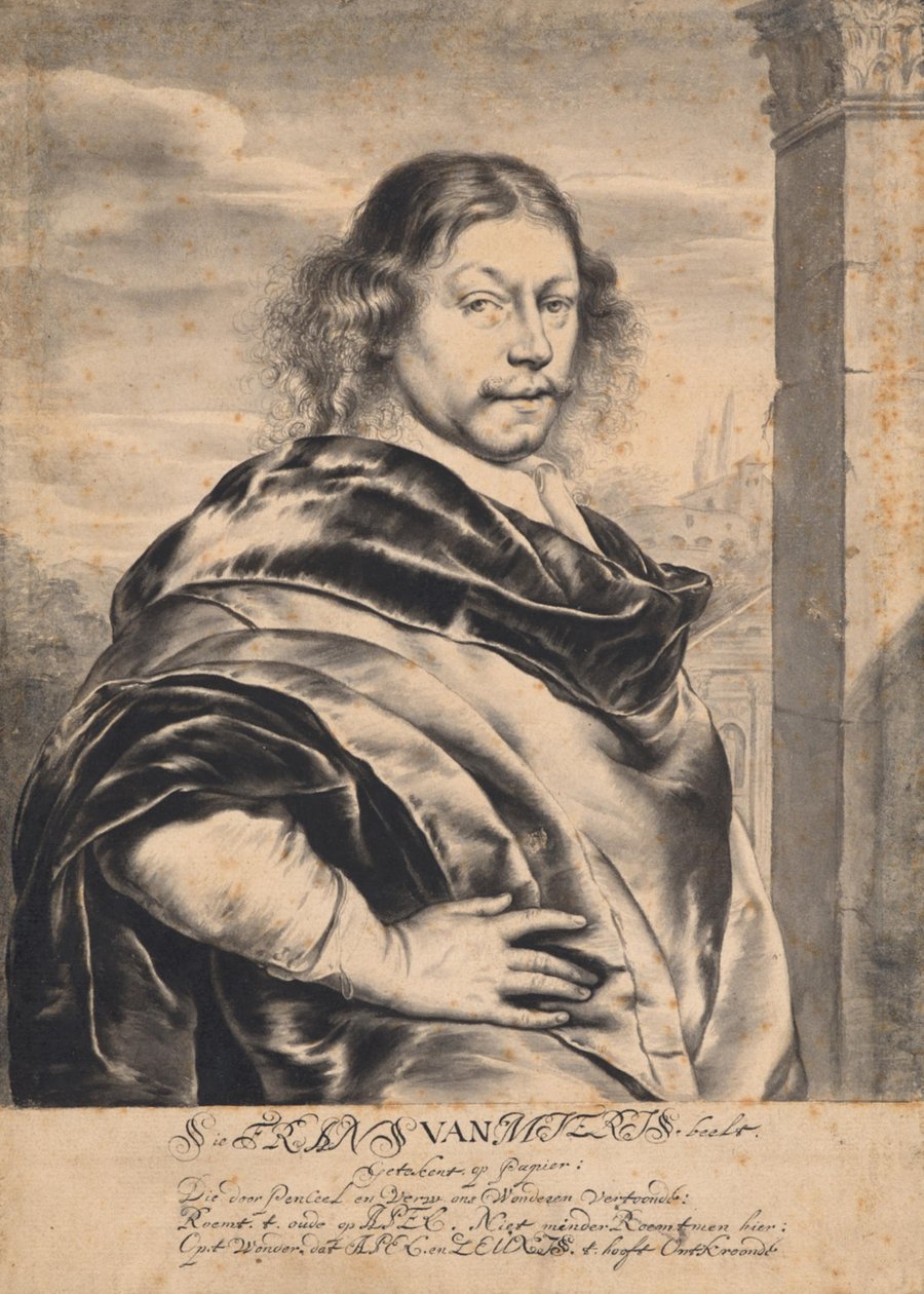Frans van Mieris vanhemman muotokuva, Frans van Mieris vanhemman piirustuksen mukaan tekijältä Willem Van Mieris