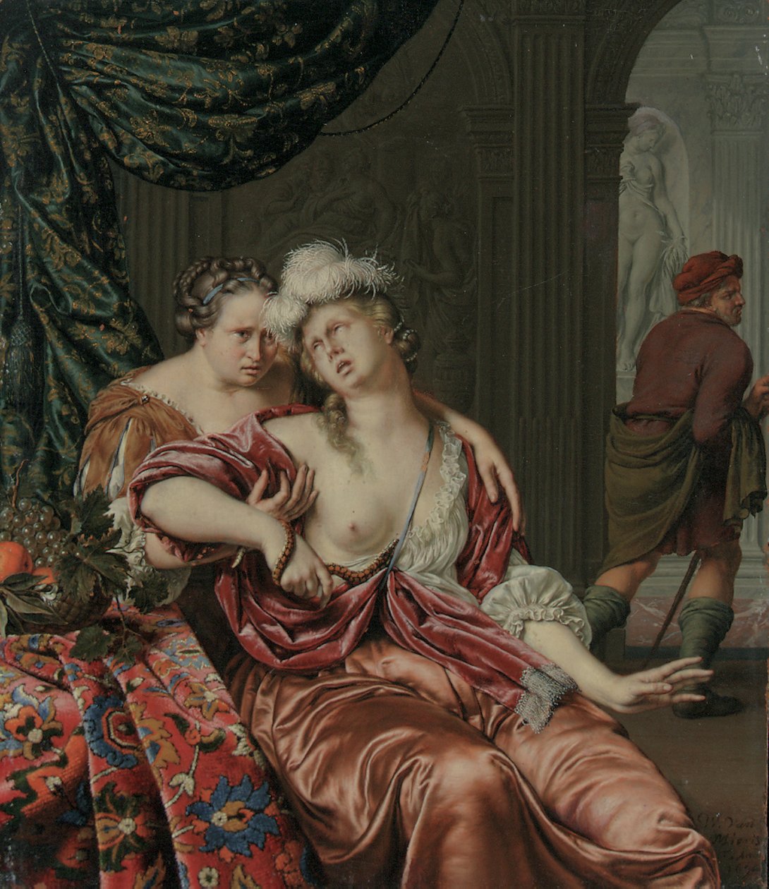 Kleopatran kuolema, 1694 tekijältä Willem Van Mieris