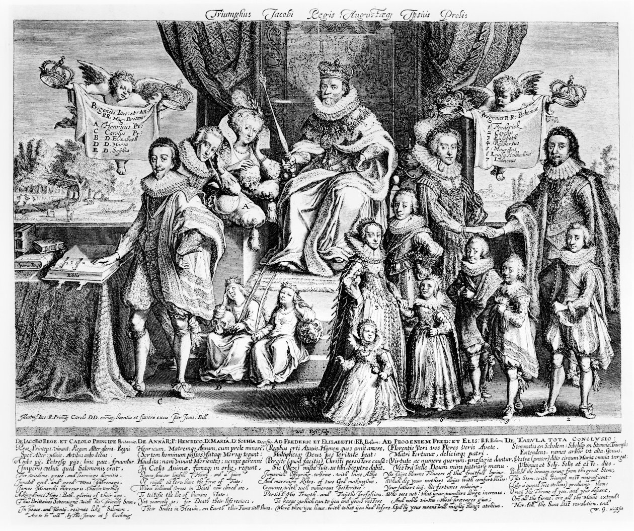 Kuningas Jaakon ja hänen elokuun jälkeläistensä voitto, n. 1622-1624 tekijältä Willem Van de Passe