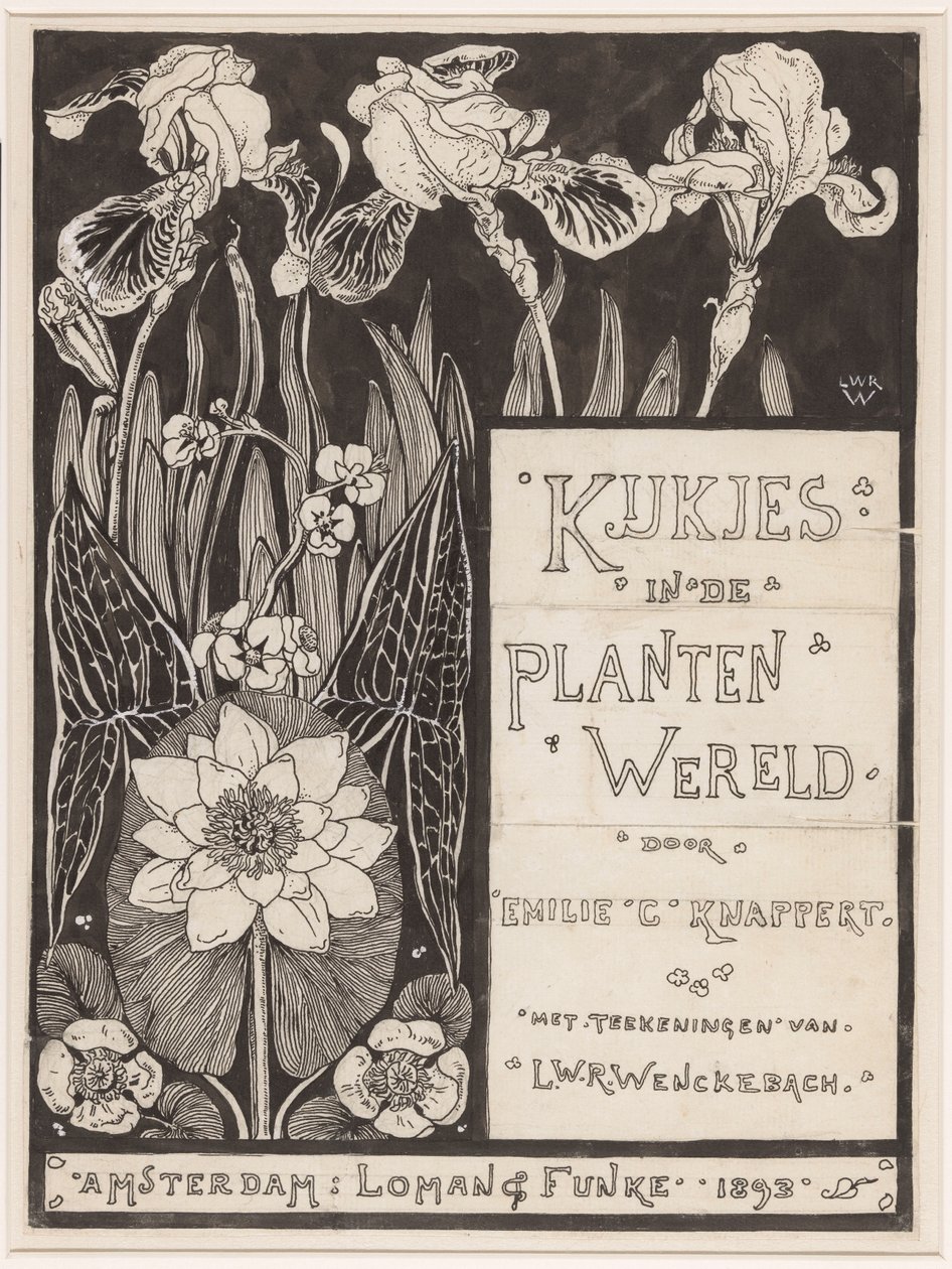 Bändisuunnittelu: Knappert, Emilie C., Views into the Plant World, 1893 tekijältä Ludwig Willem Reymert Wenckebach