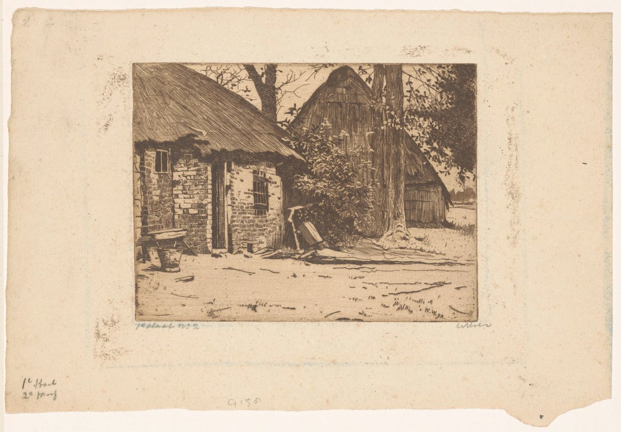 Maatila navetta Brabantissa tekijältä Willem Witsen (signed by artist)