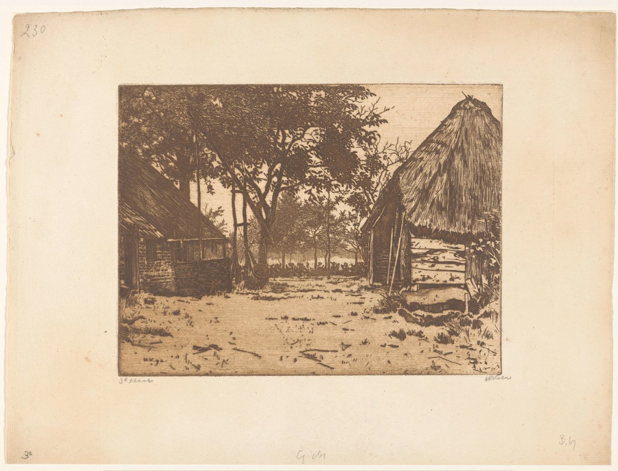 Maatila Brabantissa tekijältä Willem Witsen (signed by artist)