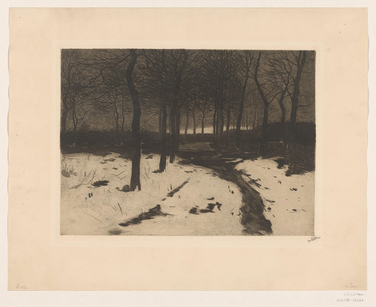 Metsäpolku Ewijkshoevessa tekijältä Willem Witsen (signed by artist)
