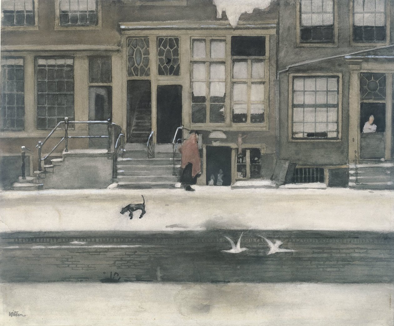Kromboomsloot Amsterdamissa tekijältä Willem Witsen (signed by artist)
