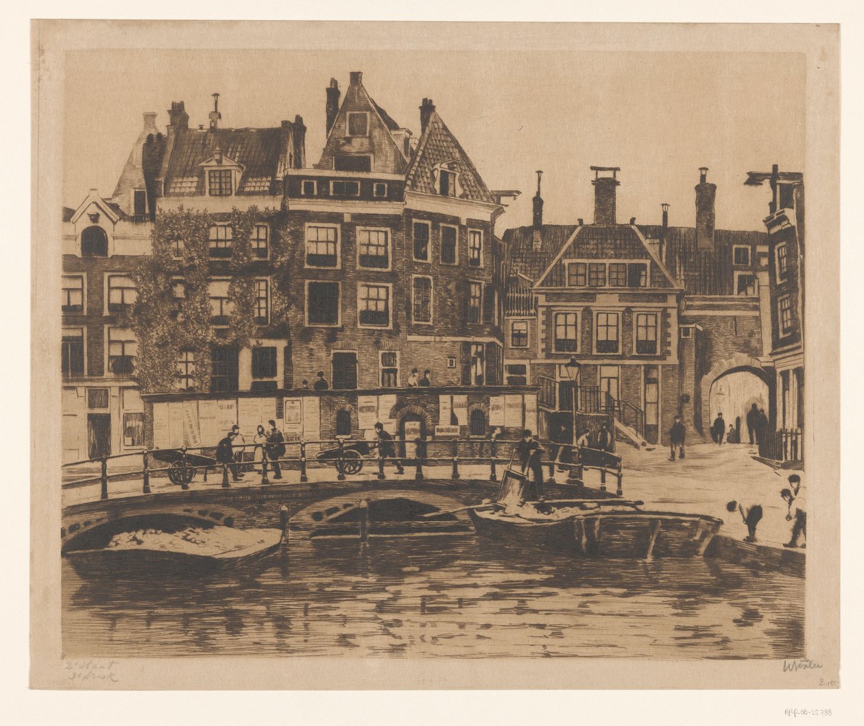 Näkymä Beurspleintjelle Amsterdamissa tekijältä Willem Witsen (signed by artist)