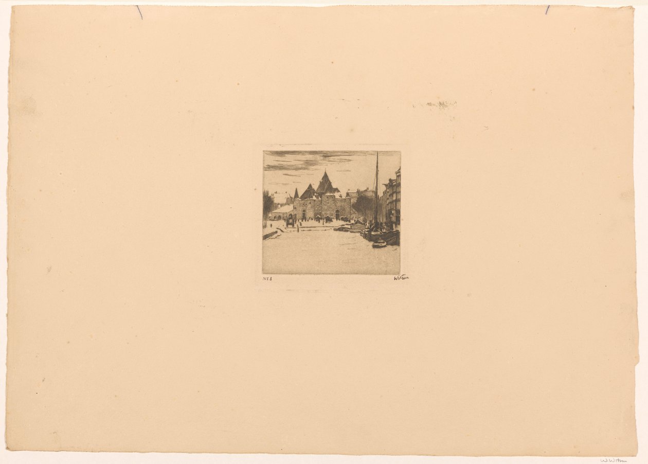Nieuwmarkt Amsterdamissa tekijältä Willem Witsen (signed by artist)