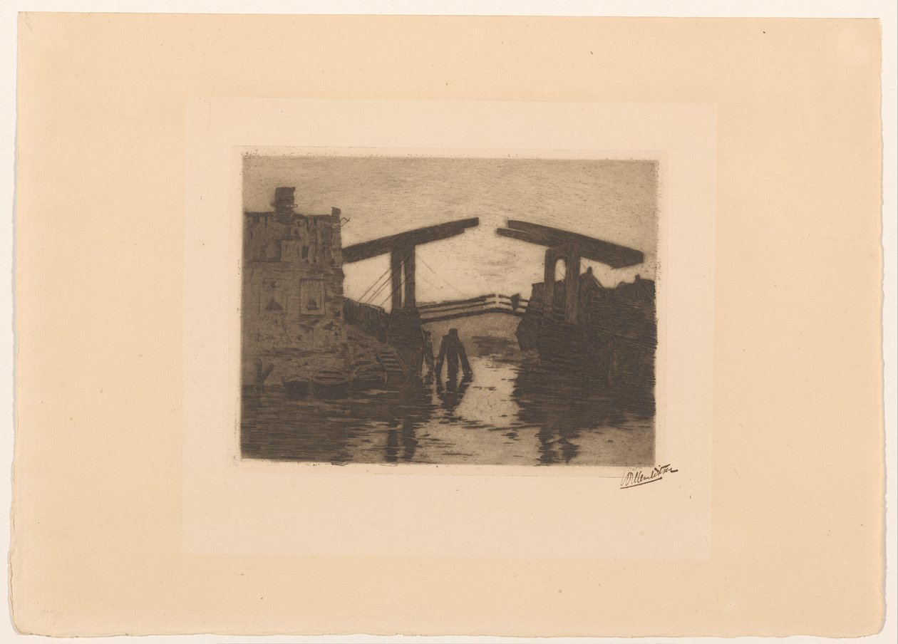 Drawbridge Zandhoekissa Amsterdamissa tekijältä Willem Witsen (signed by artist)