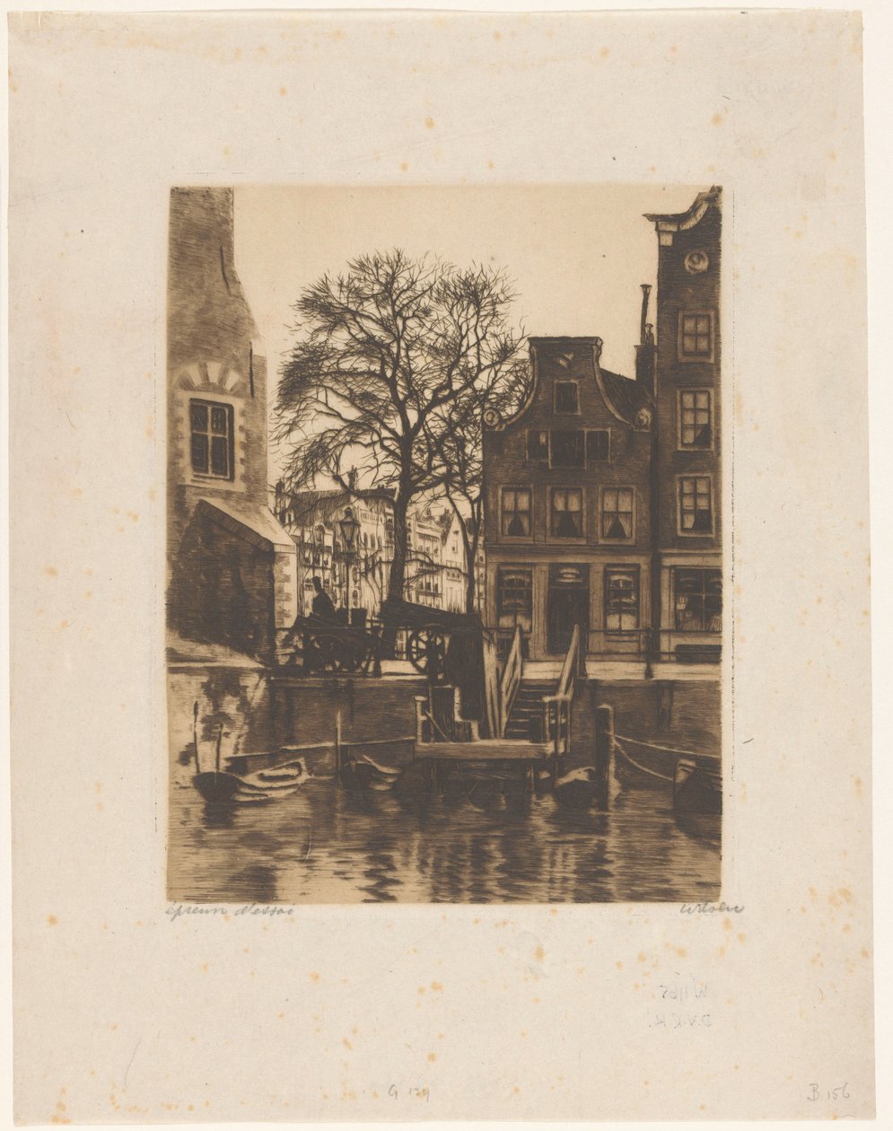 Ohitus Amsterdamin Montelbaanstorenissa tekijältä Willem Witsen (signed by artist)