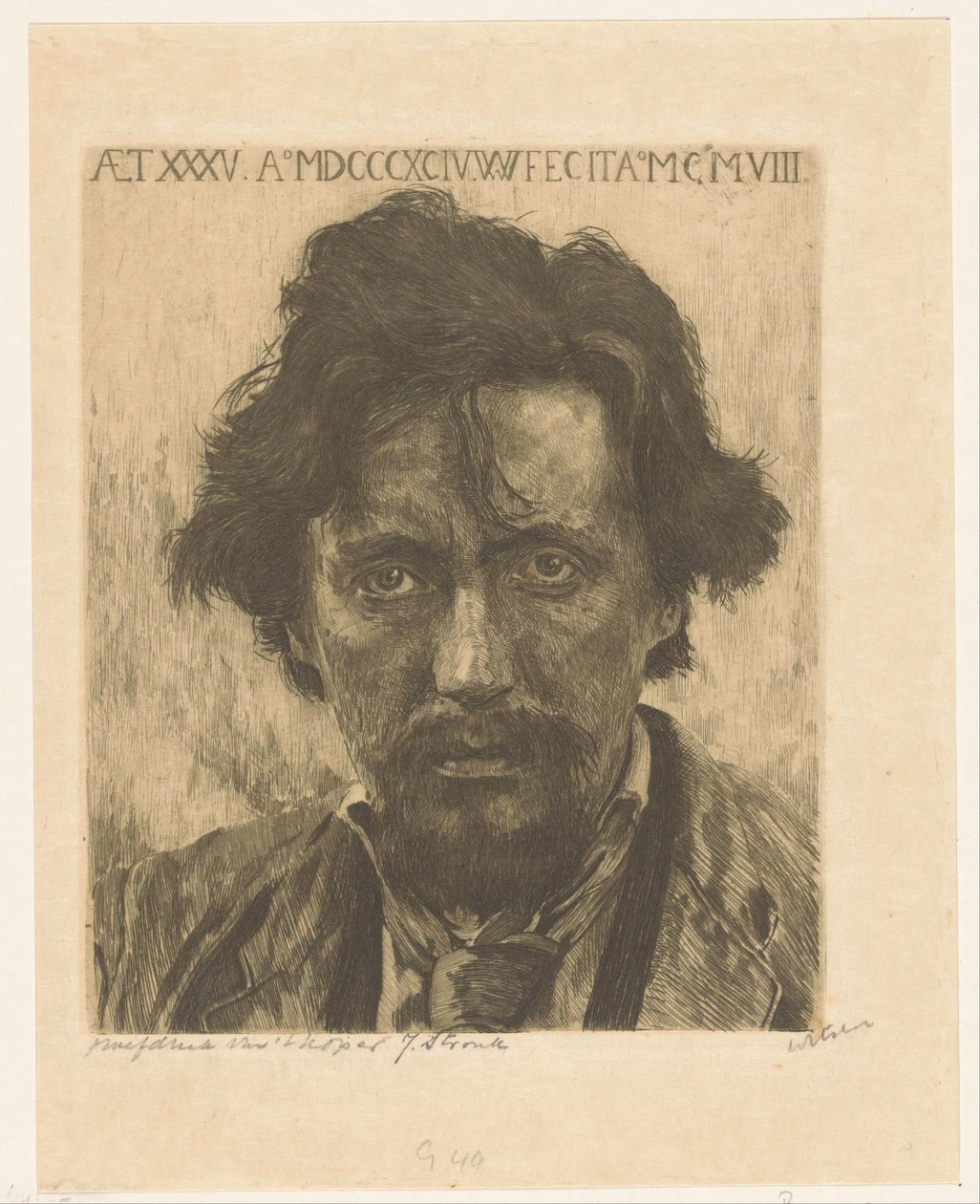 Willem Kloosin muotokuva tekijältä Willem Witsen (signed by artist)