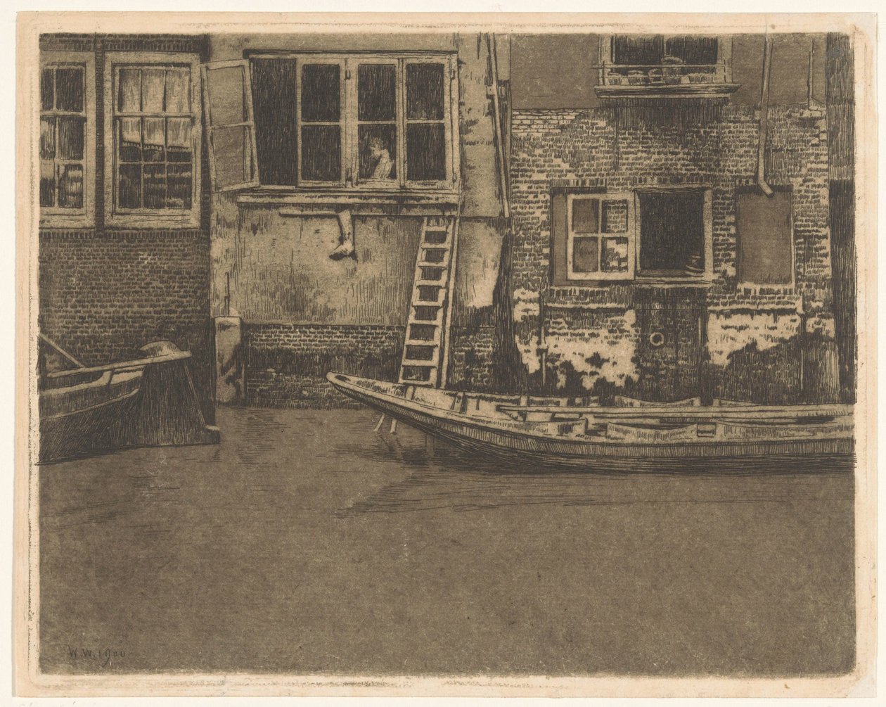 Dordrechtin Voorstraat 463, 465 ja 467 takajulkisivut tekijältä Willem Arnoldus Witsen