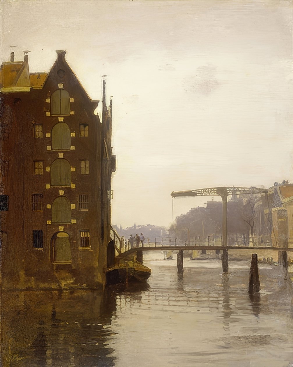 Bodenspeicher in einer Amsterdamer Gracht (varastot Amsterdamin kanavalla Uilenburgissa) tekijältä Willem Arnoldus Witsen