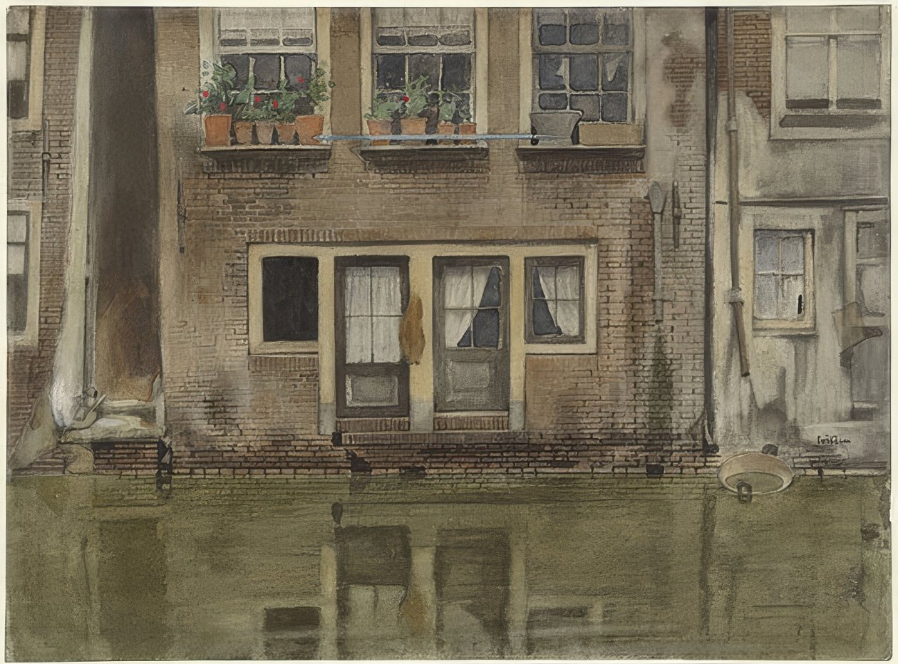 Haus an einer Gracht Amsterdamissa (Talot kanavan varrella Amsterdamissa) tekijältä Willem Arnoldus Witsen