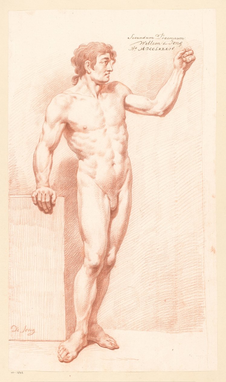 Seisova miesalasti edestä katsottuna (2. palkinto 1784) tekijältä Willem de Jong