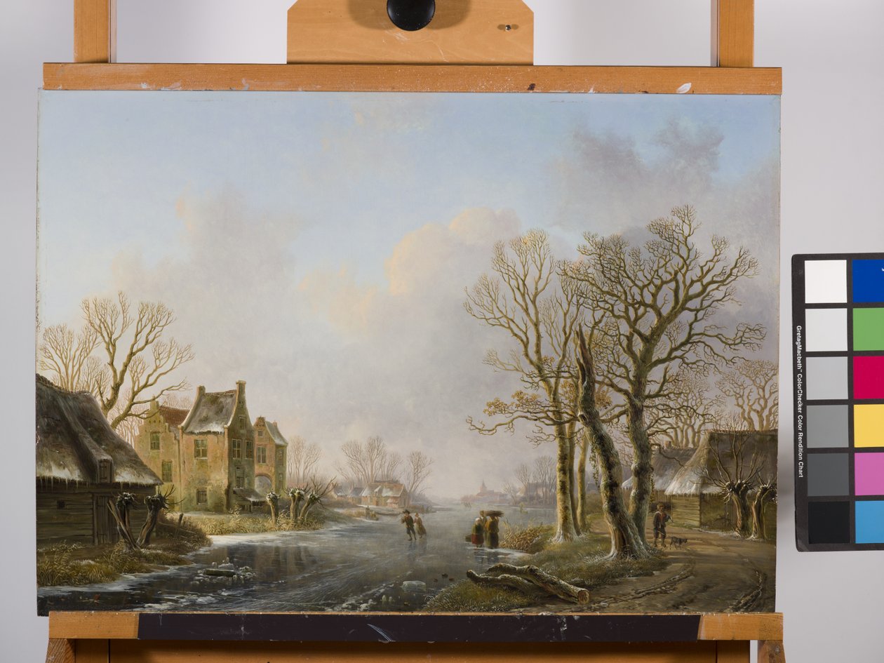 Luistelijat jäätyneellä joella, Dordrecht tekijältä Willem de Klerk