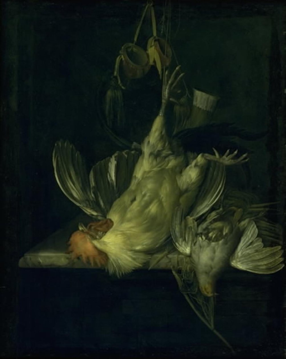 Kuollut valkoinen kukko tekijältä Willem van Aelst
