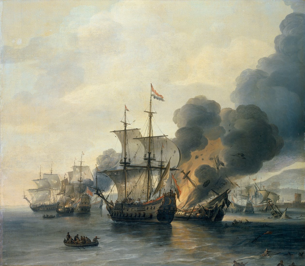 Leghornin taistelu, 4. maaliskuuta 1653, 1600-luvun puoliväli (öljy kankaalle). tekijältä Willem van Diest