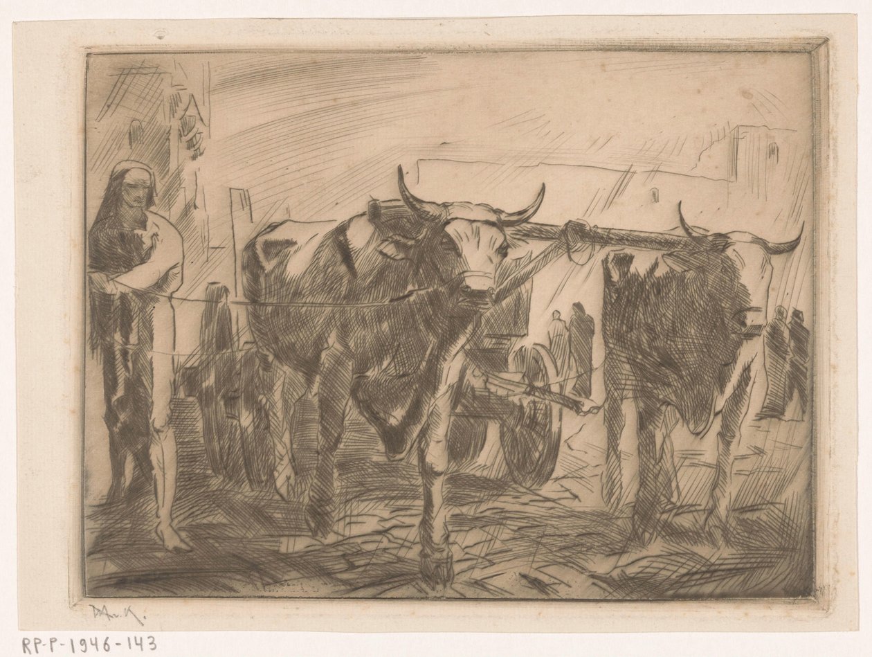 Ossewagen (alkuperäinen nimi) tekijältä Willem van Konijnenburg (signed by artist)