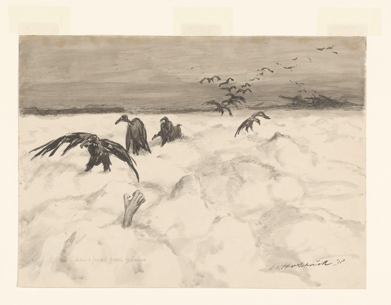 Ei uutisia edessä (alkuperäinen nimi esineessä) tekijältä Willem van Schaik (signed by artist)