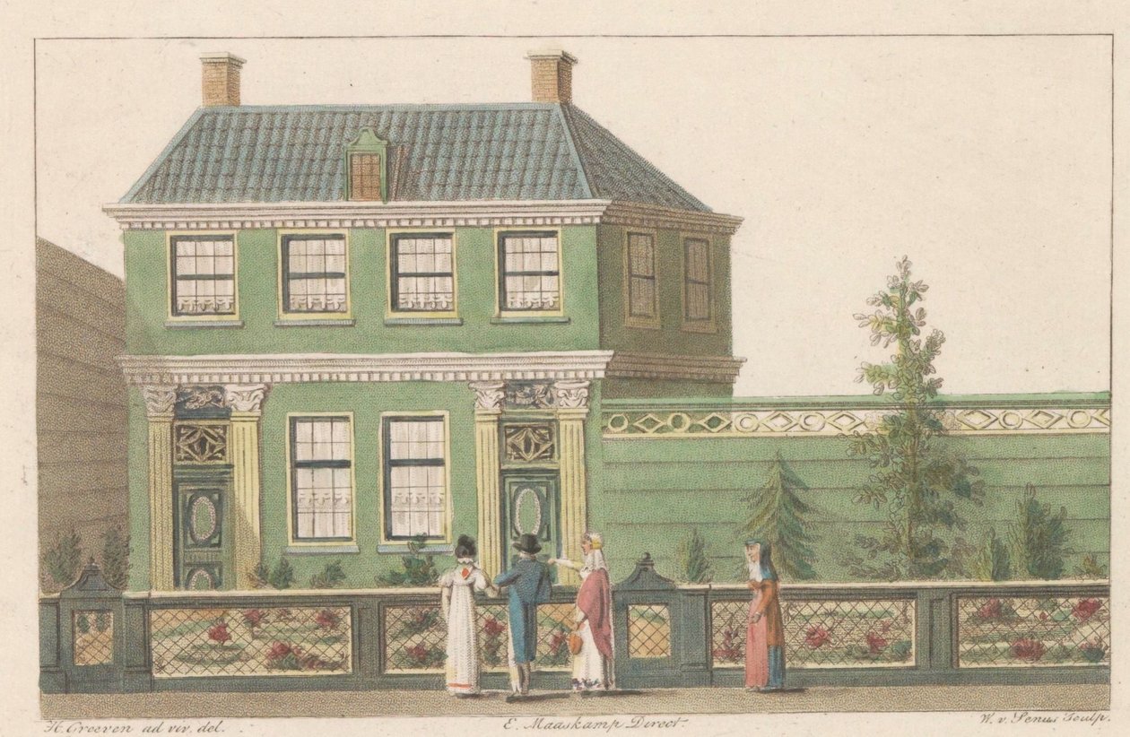 Rakennus itäpuolella 219 Zaandamissa, 1824 Kuva Pohjois-Hollannin talosta Zaandamissa / Representation d