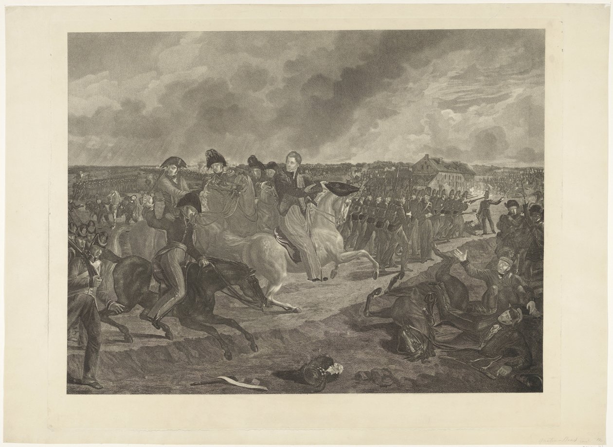 Orangen prinssi Quatre-Brasin taistelussa, 1815 tekijältä Willem van Senus