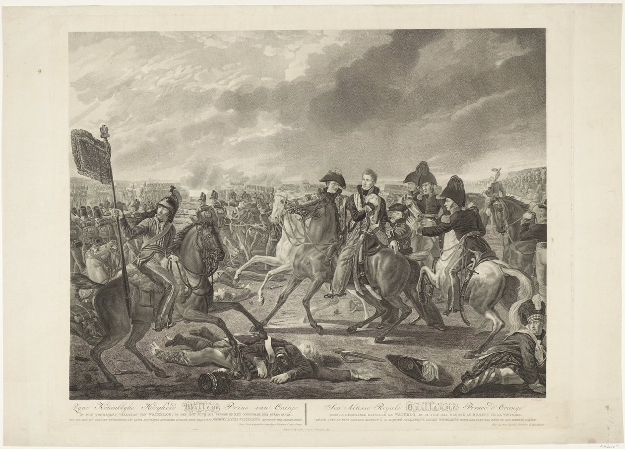 Hänen kuninkaallinen korkeutensa William Prince of Orange loistokkaassa Waterloon taistelussa 18. kesäkuuta 1815 haavoittuneena voiton hetkellä / Son Altesse Royale Guillaume Prince d