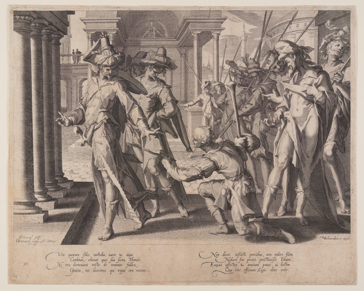 Allegory of Justice, levy 11 teoksesta Thrones of Justice (Thronus Iustitiae). tekijältä Willem van Swanenburgh