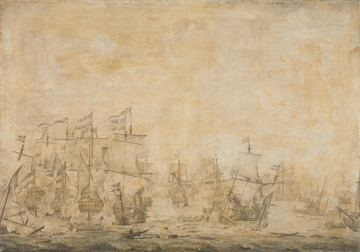 Taistelu hollantilaisten ja ruotsalaisten laivastojen välillä Soundissa, 8. marraskuuta 1658 tekijältä Willem van de Velde (I) (attributed to)