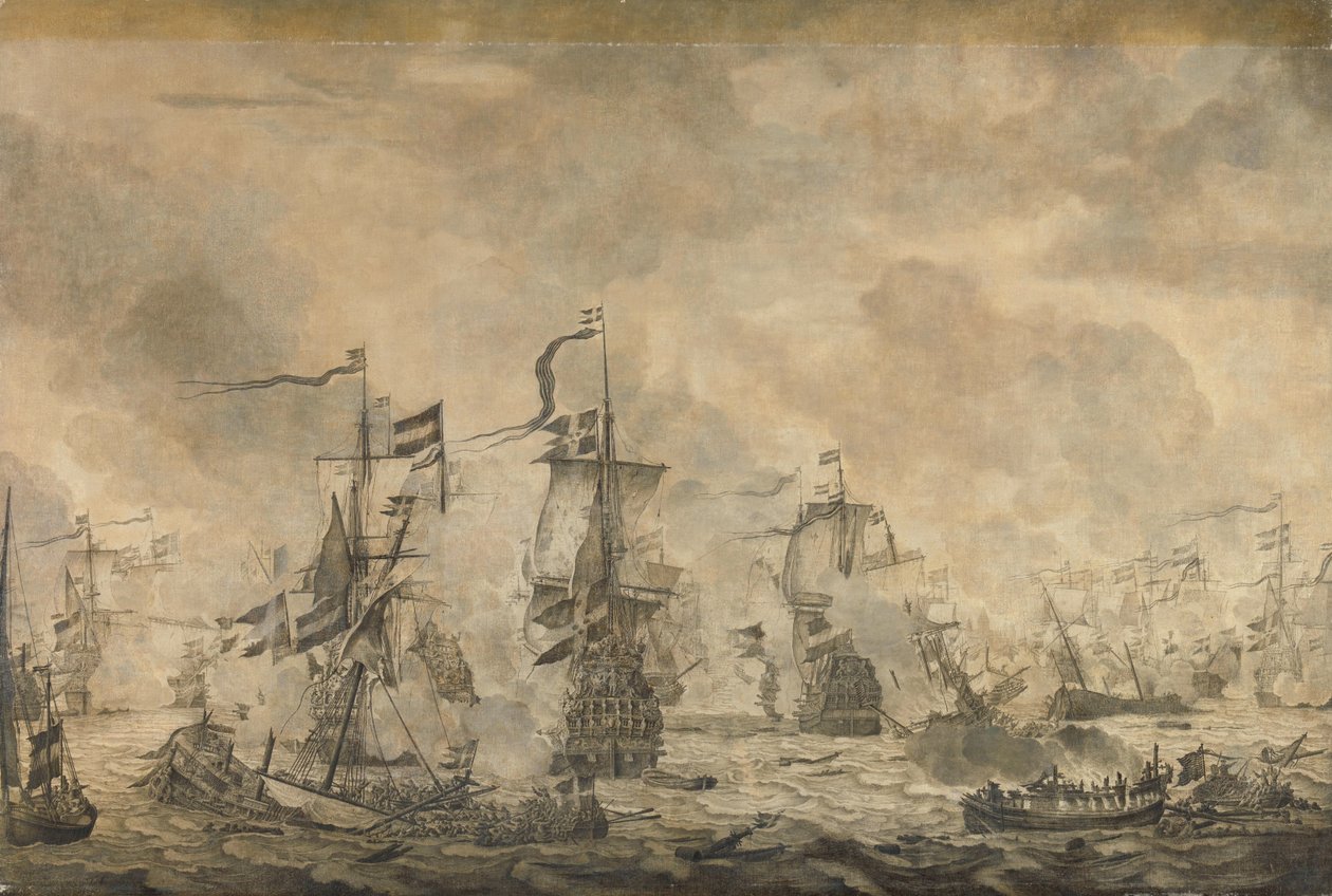 Taistelu hollantilaisten ja ruotsalaisten laivastojen välillä Soundissa, 8. marraskuuta 1658 tekijältä Willem van de Velde (I)