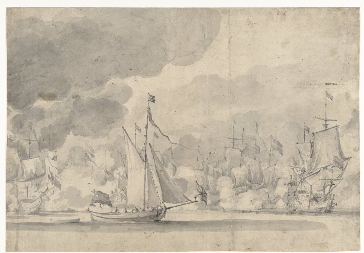 Lowestoftin taistelu 13. kesäkuuta 1665 tekijältä Willem van de Velde (I)