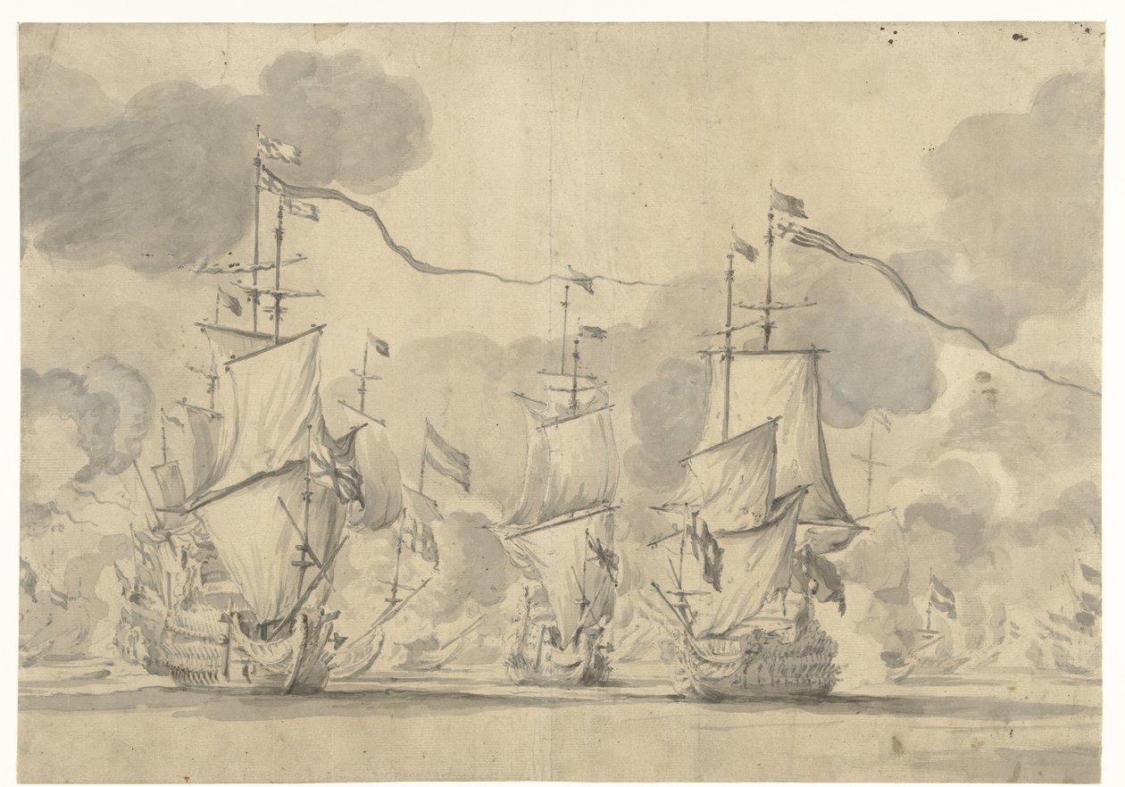 Lowestoftin taistelu 13. kesäkuuta 1665 tekijältä Willem van de Velde (I)