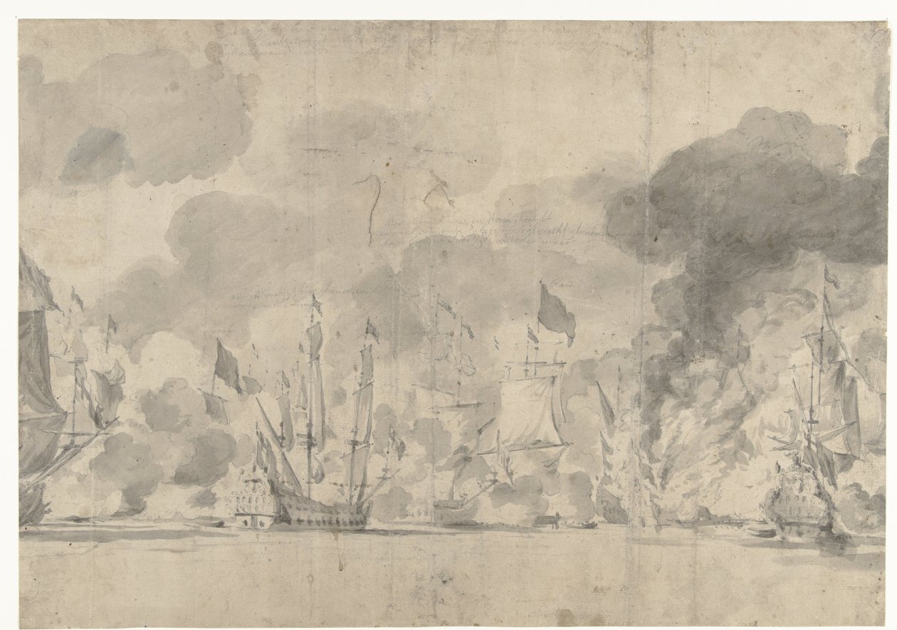 Lowestoftin taistelu 13. kesäkuuta 1665 tekijältä Willem van de Velde (I)